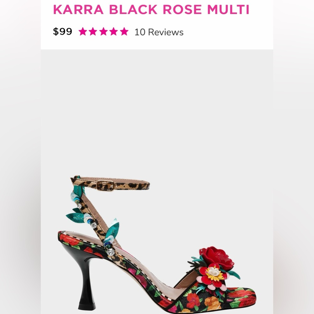 Betsey Johnson heeled sandals 
Size 6.5
Brand new never worn
Multi color